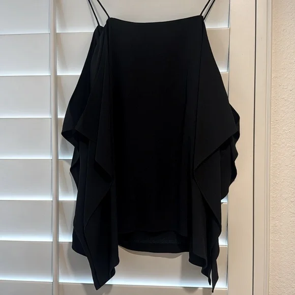 THEORY NWT Petteri Rosina Crepe Camisole Cami Tank Top Blouse S Black - Picture 9 of 10